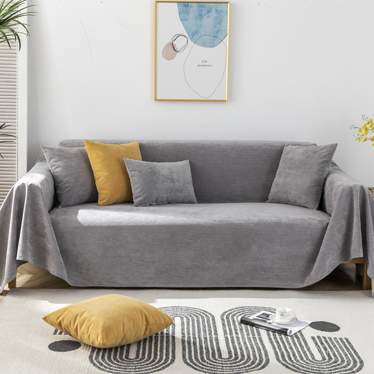 「Tuokus」ソファーカバー 肘付き 一人掛け 二人掛け 三人掛け 肘あり ソファパッド ソファカバー ペットの引っかき傷防止 クッション ソファー スリップ 洗える 防塵 無地 特大ソファーカバー 防水