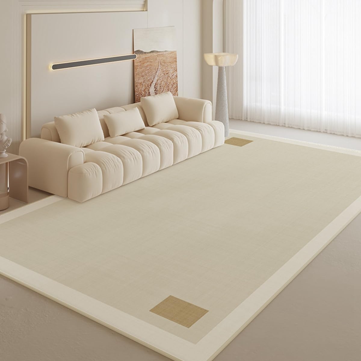 Frisence カーペット ラグマット 絨毯 厚手 防寒 床暖房対応 滑り止め付き 洗える 低ホコリ 防ダニ インテリア ホットカーペット対応 お手入れ簡単 耐久性 耐摩耗性 防音機能 FRIDT16