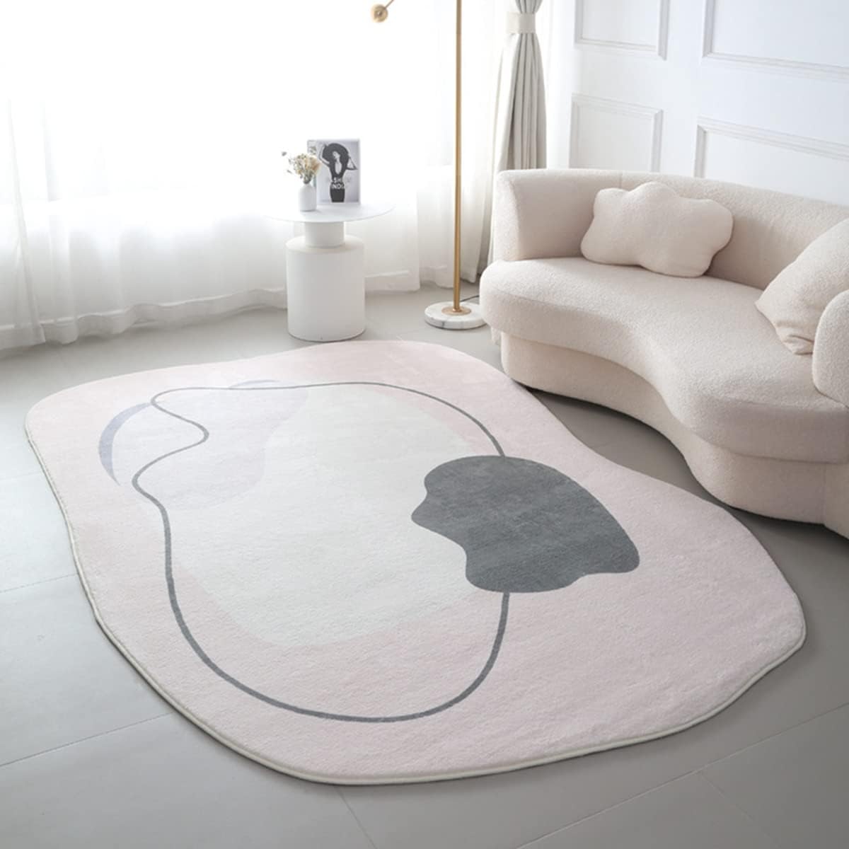 「Tuokus」カーペット イミテーションカシミア ラグ クラシック 不規則な形 じゅうたん 洗える 絨毯 ラグマット 3畳4畳5畳6畳 防ダニ センターカーペット かわいい 抗菌 消臭 シャギーラグ 滑り止め付き ふわふわ サラサラ 長方形 夏秋冬