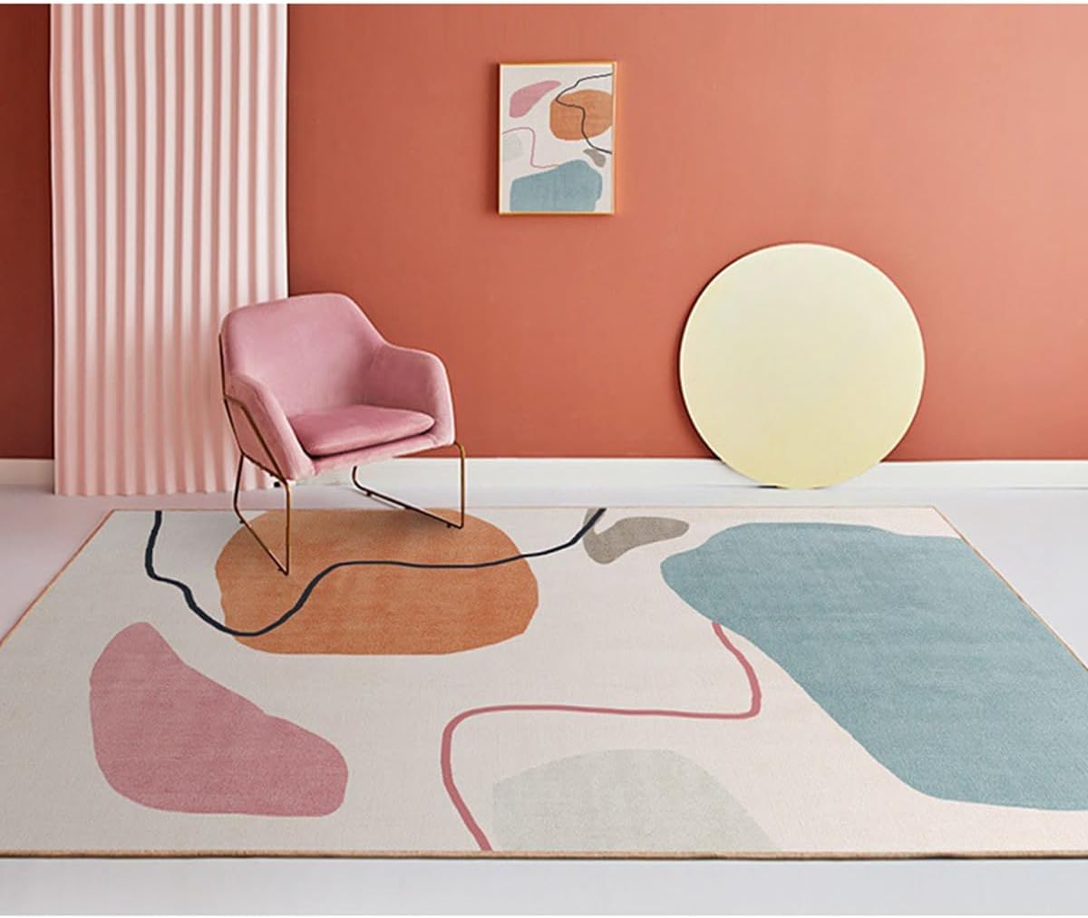 「Tuokus」カーペット ラグマット ラグ 滑り止め付き センターカーペット 模造カシミヤ 3畳4畳5畳6畳 厚み 長方形 絨毯 抗菌防臭 防ダニ 床暖房対応 シャギーラグ 絨毯 滑り止め付き ふわふわ サラサラ 長方形 カラフルパターン ORFYR134B