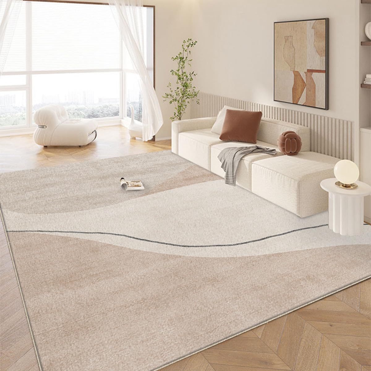 Frisence カーペット ラグマット 絨毯 厚手 防寒 床暖房対応 滑り止め付き 洗える 低ホコリ 防ダニ インテリア ホットカーペット対応 お手入れ簡単 耐久性 耐摩耗性 防音機能 FRIDT39