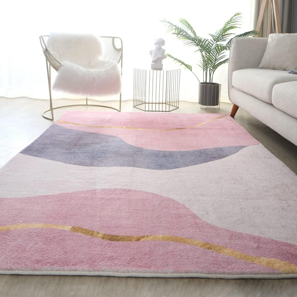 「ORRMALL」カーペット ラグマット 模造カシミヤ シャギーラグ センターカーペット 厚い 滑り止め付き 3畳4畳5畳6畳 長方形 OFY04 絨毯 抗菌防臭 防ダニ 床暖房対応 絨毯 滑り止め付き ふわふわ サラサラ 長方形 OFY04 (120*160cm約1畳)