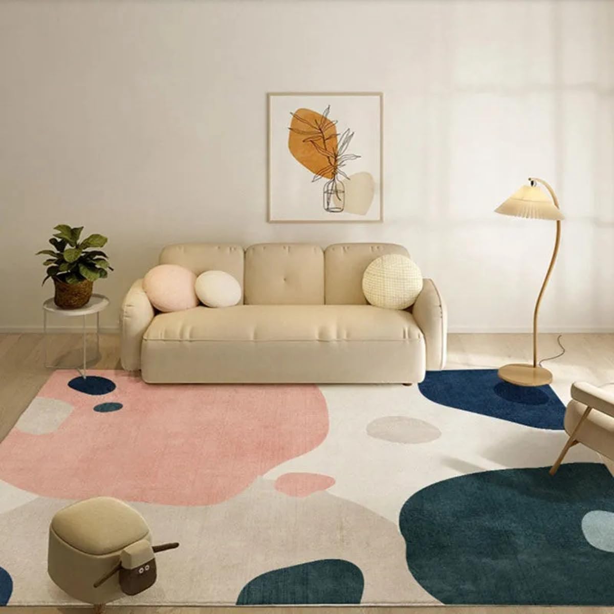 「Tuokus」カーペット ラグマット ラグ 滑り止め付き センターカーペット 模造カシミヤ 3畳4畳5畳6畳 厚み 長方形 絨毯 抗菌防臭 防ダニ 床暖房対応 シャギーラグ 絨毯 滑り止め付き ふわふわ サラサラ 長方形 カラフルパターン ORFYD-68