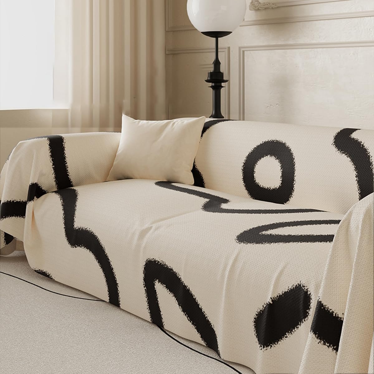 「Tuokus」ソファーカバー 2人掛け 3人掛け 肘付き 柔らかく 通気性 ふわふわ おしゃれ 汚れ防止 パッド クッション スリップ 洗える 防塵 オールシーズン使用可能 Sofajia56