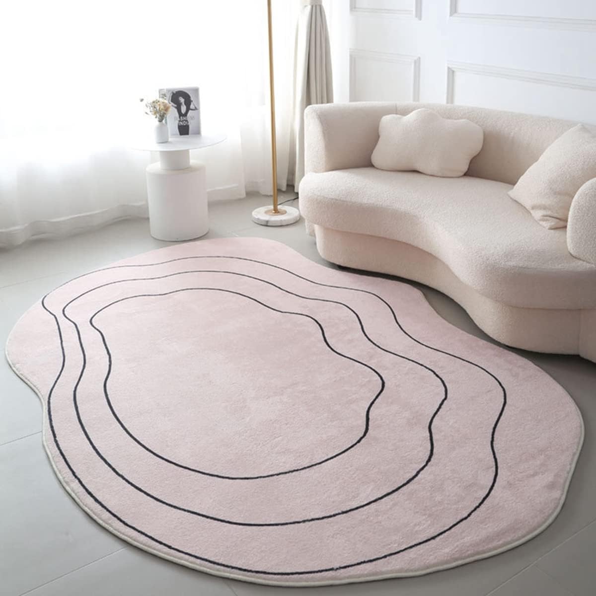 「Tuokus」カーペット イミテーションカシミア ラグ クラシック 不規則な形 じゅうたん 洗える 絨毯 ラグマット 3畳4畳5畳6畳 防ダニ センターカーペット かわいい 抗菌 消臭 シャギーラグ 滑り止め付き ふわふわ サラサラ 長方形 夏秋冬