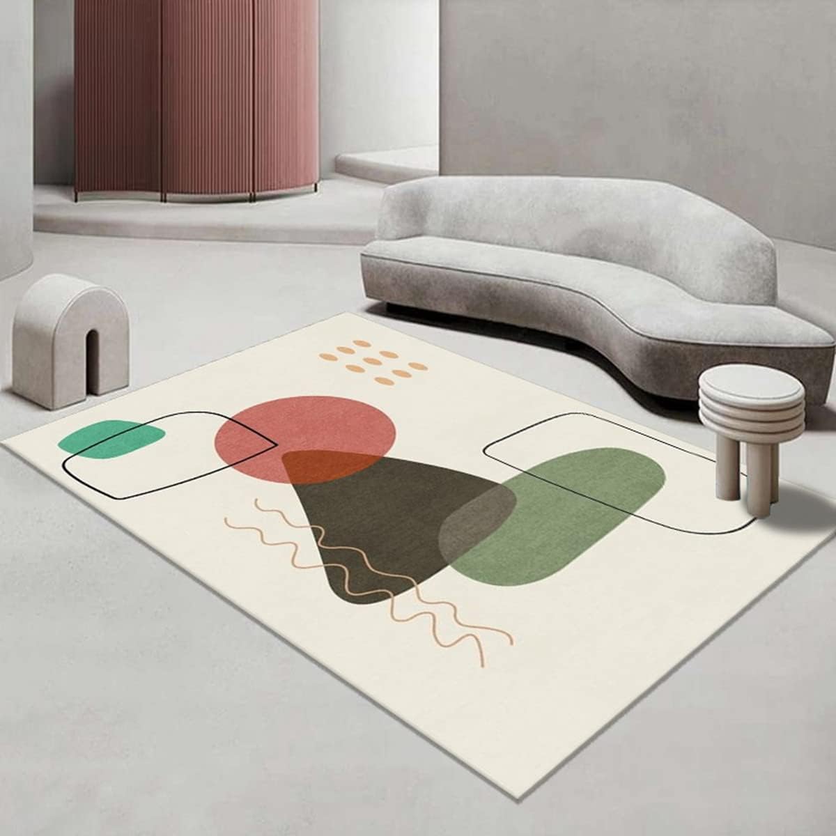 カーペット「Tuokus」わびさびラグ じゅうたん 洗える 北欧 ラグマット リントフリー 3畳4畳5畳6畳 防ダニ センターカーペット かわいい 抗菌 消臭 シャギーラグ 滑り止め付き ふわふわ サラサラ 長方形 夏秋冬