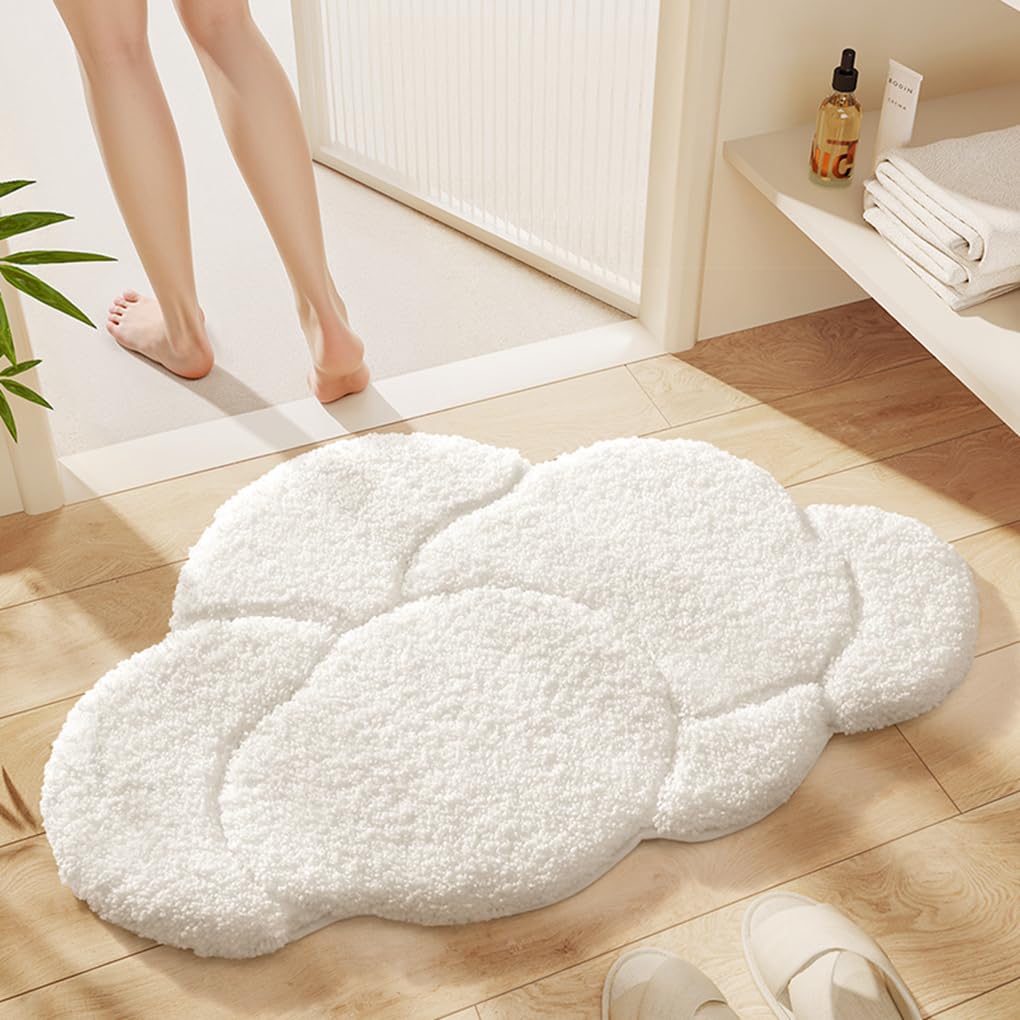 バスマット 50×80cm 吸水速乾 ふわふわ マイクロファイバー 滑り止め付き 抗菌防臭 厚手 洗濯機対応 乾きやすい お風呂マット 脱衣所 洗面所用 おしゃれ 北欧風 ORYSD132