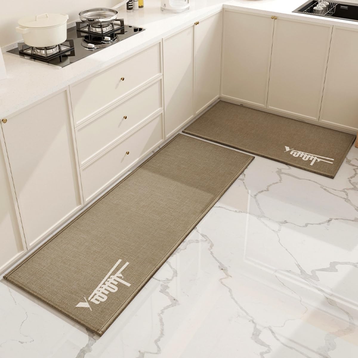 「Tuokus」キッチンマット 玄関マット カーペット ラグマット 廊下マット 台所マット 洗える 滑り止め付き 厚手防音 掃除易い 抗菌防臭 吸水 厚手 長方形 水や油の吸収が良い 防汚 45*70cm TCFJ10