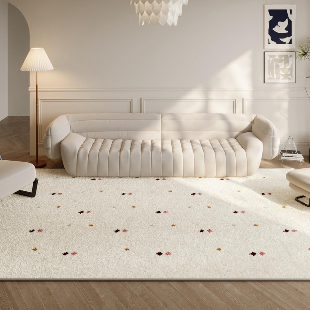 Frisence カーペット ラグマット 絨毯 厚手 防寒 床暖房対応 滑り止め付き 洗える 低ホコリ 防ダニ インテリア ホットカーペット対応 お手入れ簡単 耐久性 耐摩耗性 防音機能 FRIDT10