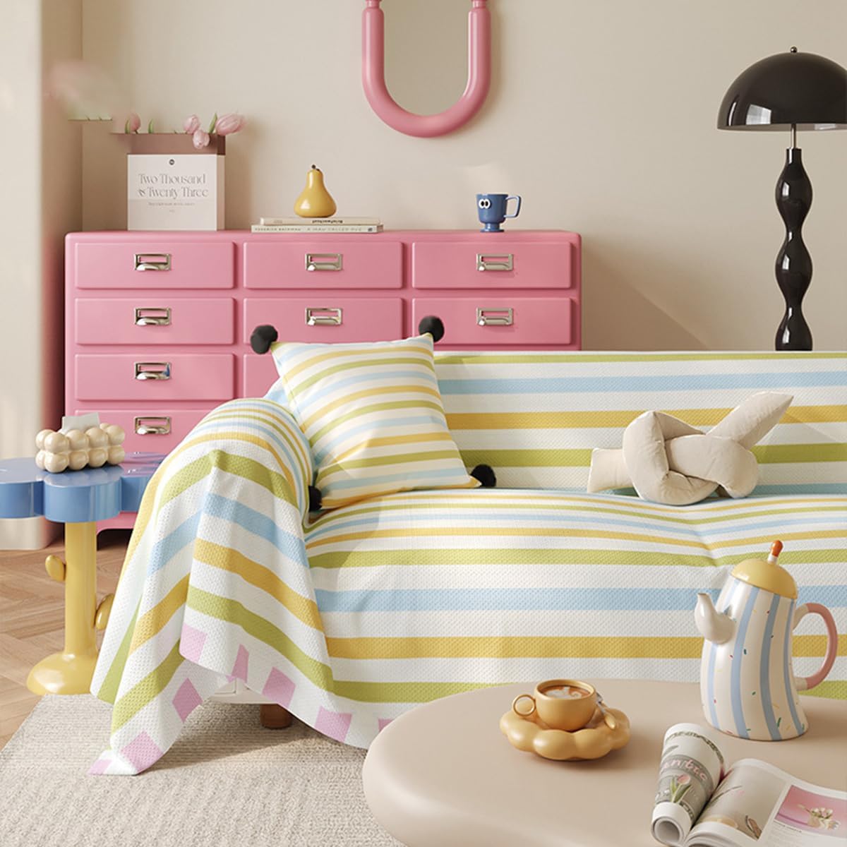 「Tuokus」ソファーカバー クッションカバー 45×45cm ふんわり 柔らか素材 おしゃれ 北欧風 通気性 洗える 防塵 汚れ防止 ソファー・ベッド Sofajia59