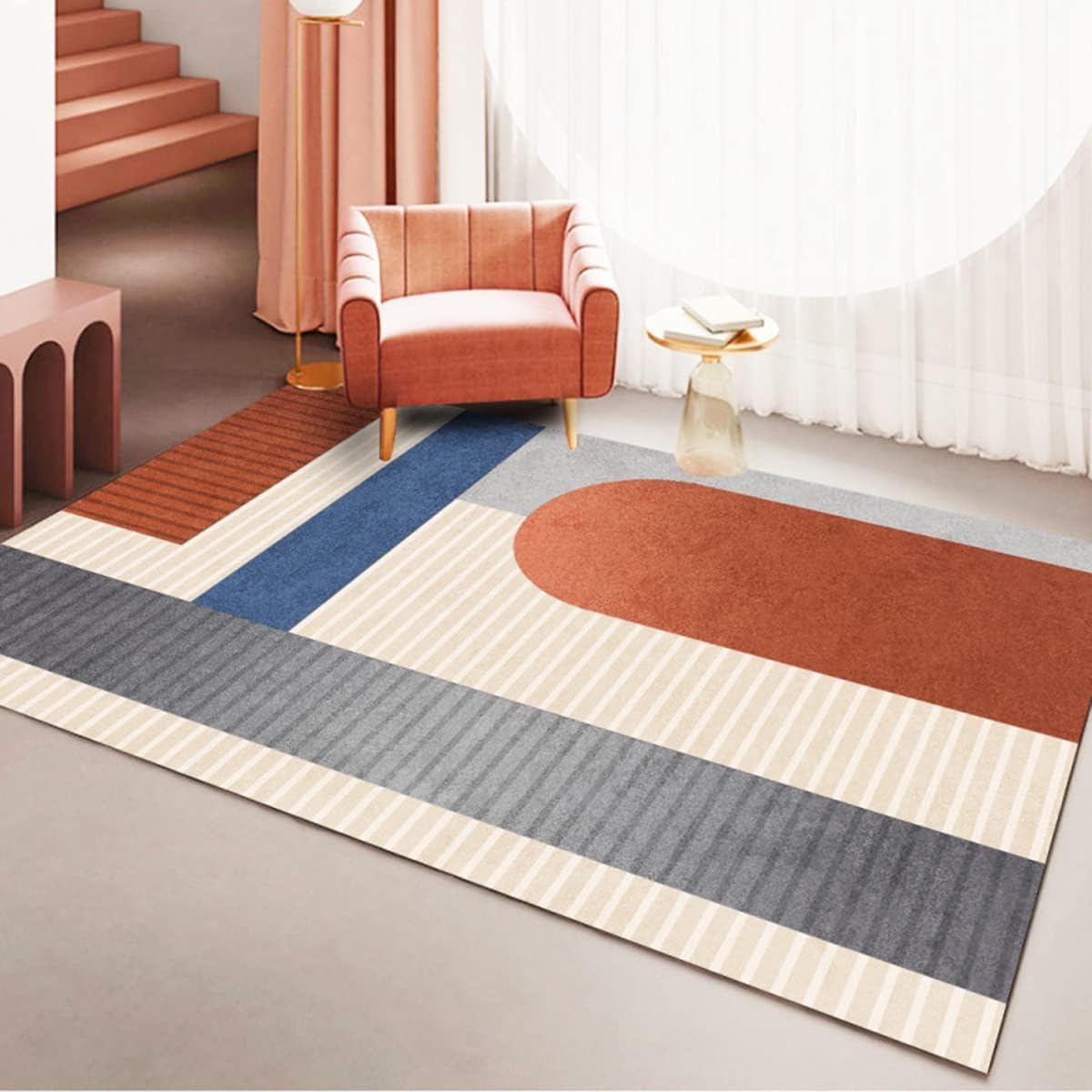 Tuokus カーペット 120×160cm 洗える ラグ 滑り止め付き 防音・防寒・床暖房対応 ラグマット 折りたたみ コンパクト収納可能 おしゃれ ふわふわ 北欧風 リビング 寝室 子供部屋用 FRIDT76