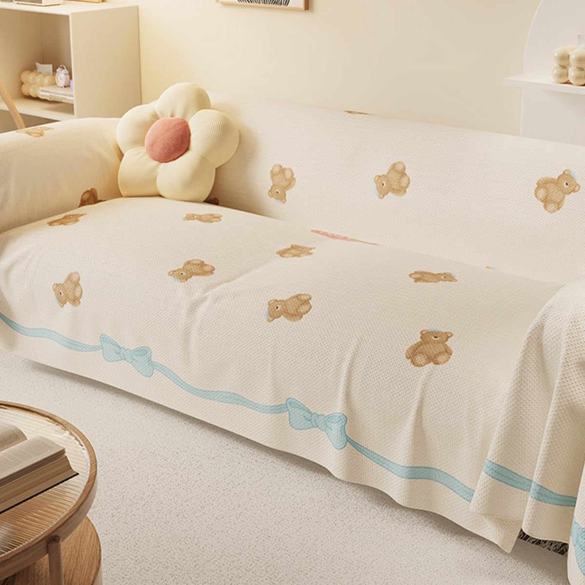 「Tuokus」ソファーカバー 2人掛け 3人掛け 肘付き 柔らかく 通気性 ふわふわ おしゃれ 汚れ防止 パッド クッション スリップ 洗える 防塵 オールシーズン使用可能 Sofajia57