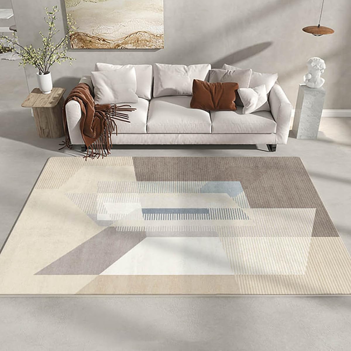 Frisence カーペット 120×160cm 洗える ラグ 滑り止め付き 防音・防寒・床暖房対応 ラグマット 折りたたみ コンパクト収納可能 おしゃれ ふわふわ 北欧風 リビング 寝室 子供部屋用 FRIDT71A