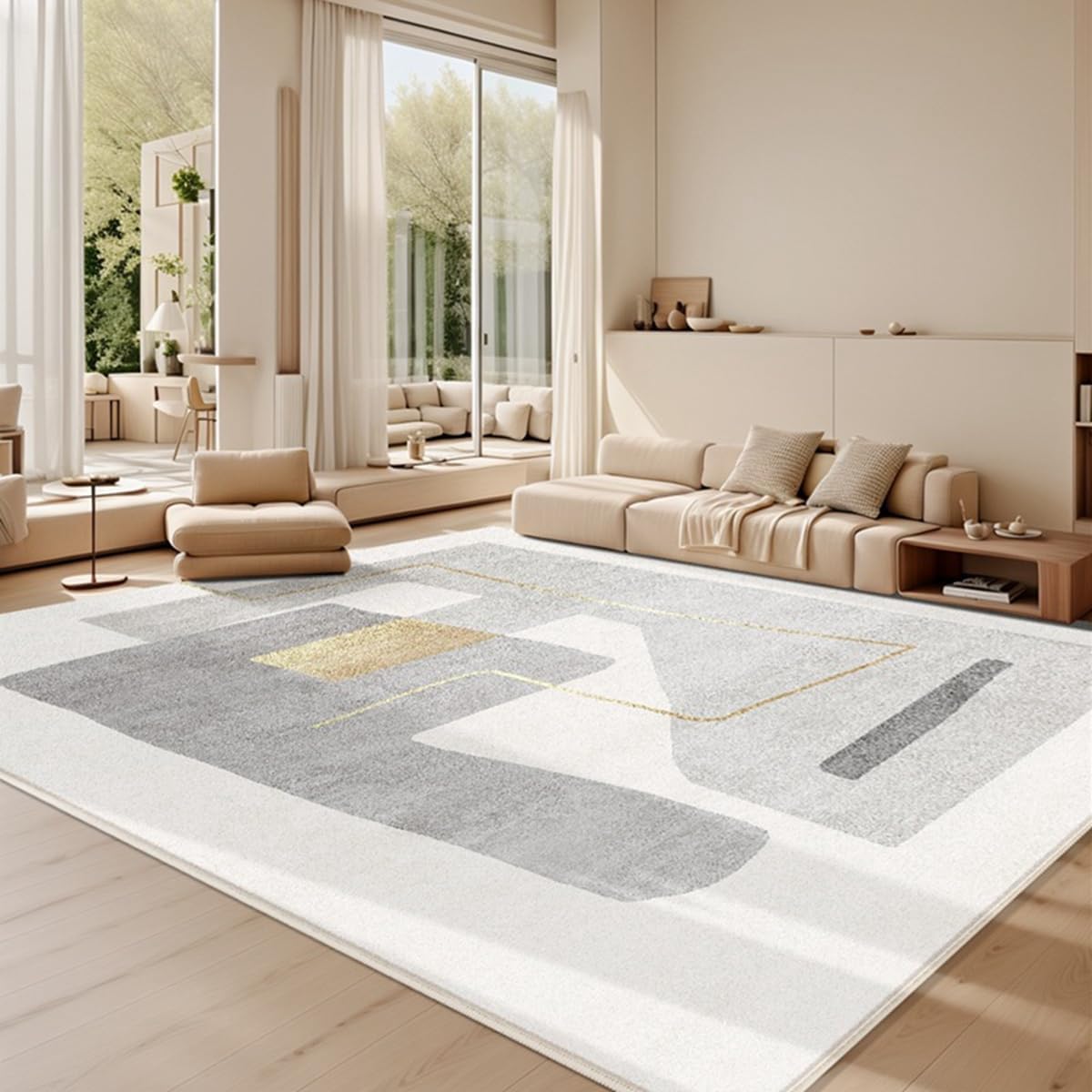 Frisence カーペット 120×160cm 洗える ラグ 滑り止め付き 防音・防寒・床暖房対応 ラグマット 折りたたみ コンパクト収納可能 おしゃれ ふわふわ 北欧風 リビング 寝室 子供部屋用 FRIDT71B