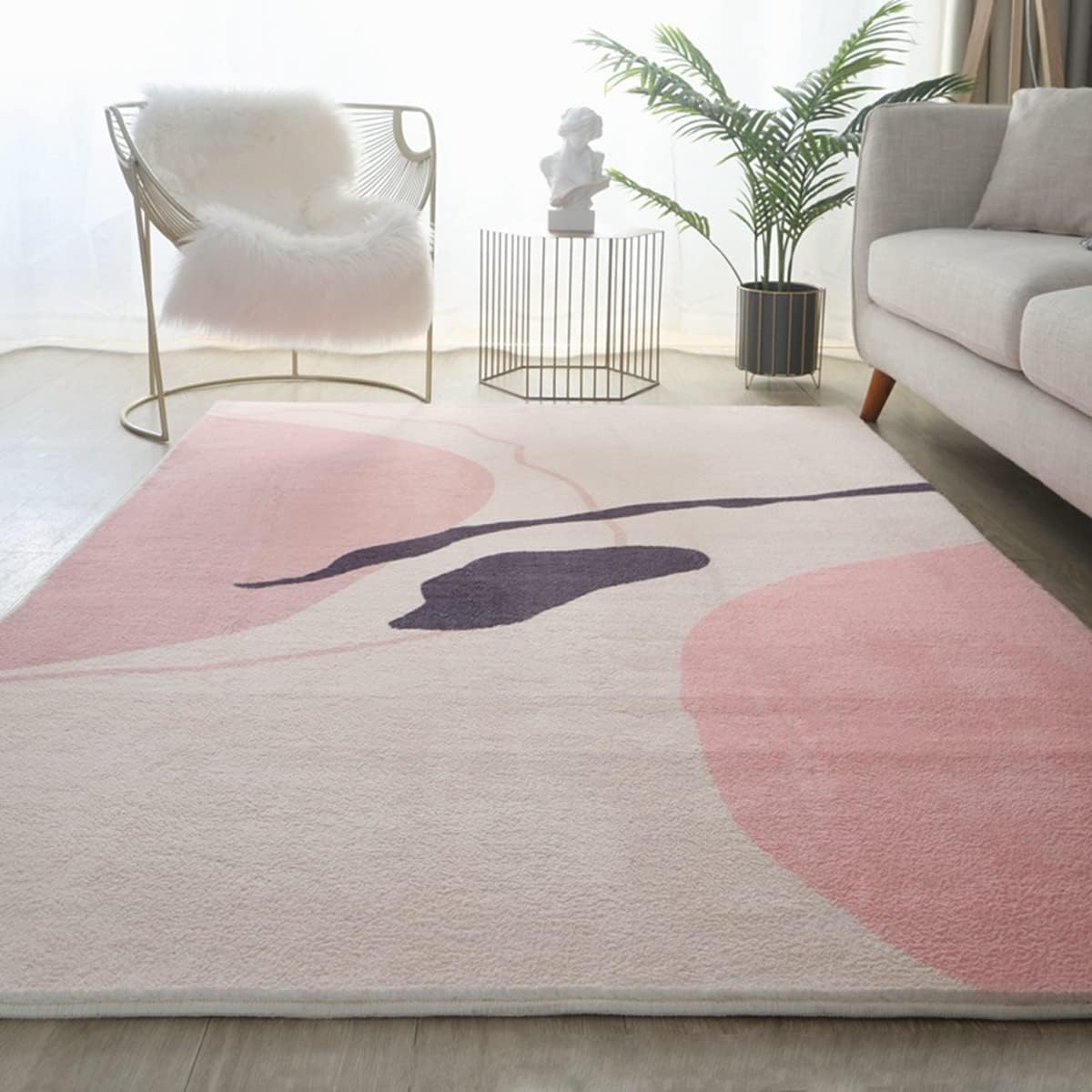 「ORRMALL」カーペット ラグマット 模造カシミヤ シャギーラグ センターカーペット 厚い 滑り止め付き 3畳4畳5畳6畳 長方形 OFY04 絨毯 抗菌防臭 防ダニ 床暖房対応 絨毯 滑り止め付き ふわふわ サラサラ 長方形 OFY04 (120*160cm約1畳)