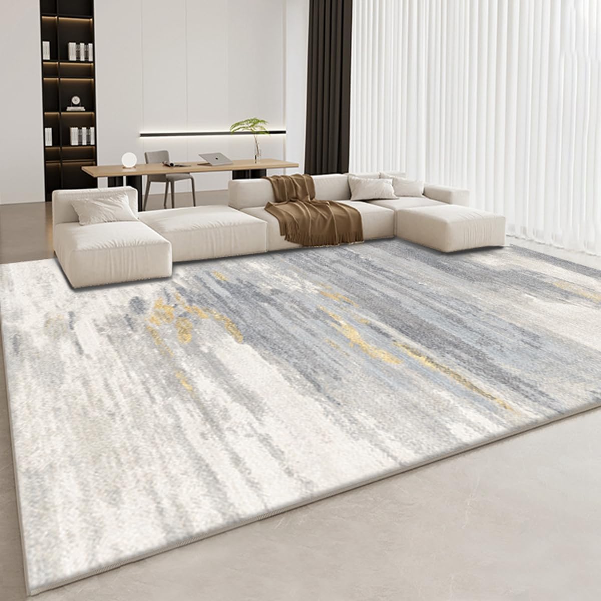 「ORRMALL」カーペット ラグマット ラグ 滑り止め付き センターカーペット 模造カシミヤ 3畳4畳5畳6畳 厚み 長方形 絨毯 抗菌防臭 防ダニ 床暖房対応 シャギーラグ 絨毯 滑り止め付き ふわふわ サラサラ 長方形 カラフルパターン ORFYR130