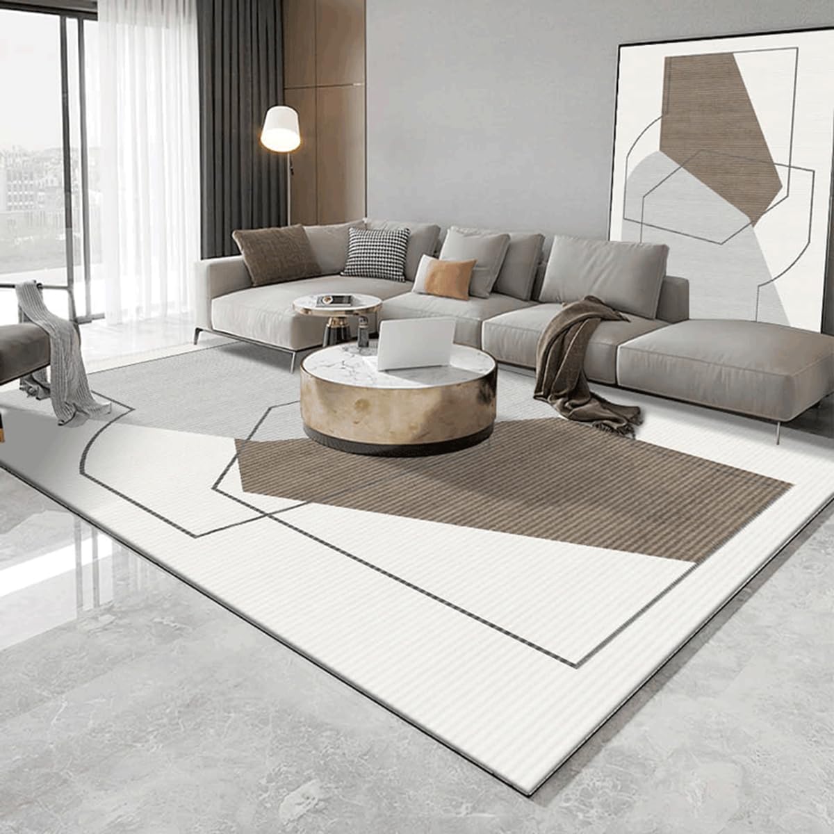 Frisence カーペット 120×160cm 洗える ラグ 滑り止め付き 防音・防寒・床暖房対応 ラグマット 折りたたみ コンパクト収納可能 おしゃれ ふわふわ 北欧風 リビング 寝室 子供部屋用 FRIDT74B