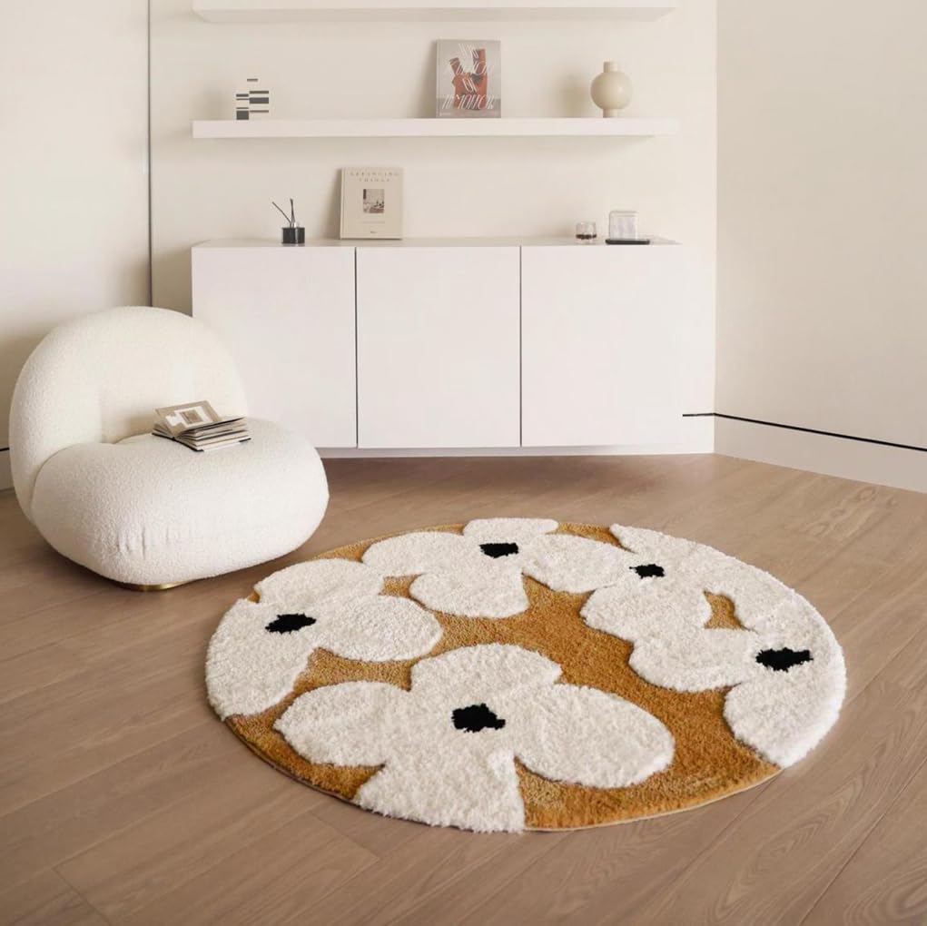 「Tuokus」モスラグ ラグマット60cm×60cm 苔風 立体デザイン 変形ラグ 北欧風 おしゃれ 厚手 植毛加工 ふわふわ 柔らかい 防滑TPR底 滑り止め付き 吸水 床保護 ベッドサイドラグ 玄関マット リビング 寝室用 洗える 小さめラグ ZHRDTjia18