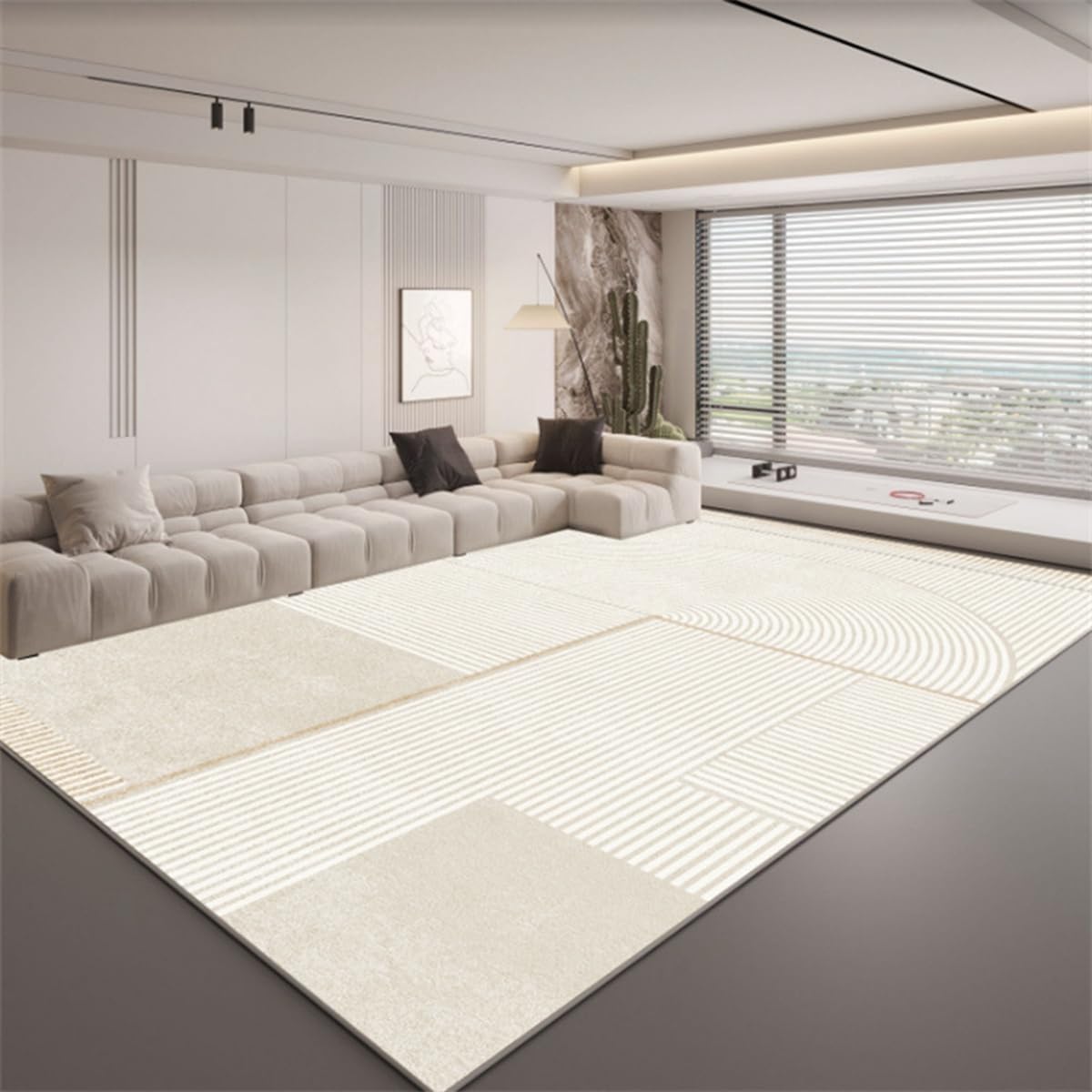 「ORRMALL」カーペット ラグマット ラグ 滑り止め付き センターカーペット 模造カシミヤ 3畳4畳5畳6畳 厚み 長方形 絨毯 抗菌防臭 防ダニ 床暖房対応 シャギーラグ 絨毯 滑り止め付き ふわふわ サラサラ 長方形 カラフルパターン ORFYR125B