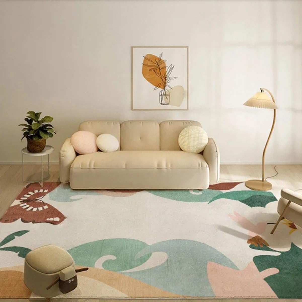 「Tuokus」カーペット ラグマット ラグ 滑り止め付き センターカーペット 模造カシミヤ 3畳4畳5畳6畳 厚み 長方形 絨毯 抗菌防臭 防ダニ 床暖房対応 シャギーラグ 絨毯 滑り止め付き ふわふわ サラサラ 長方形 カラフルパターン ORFYD-68