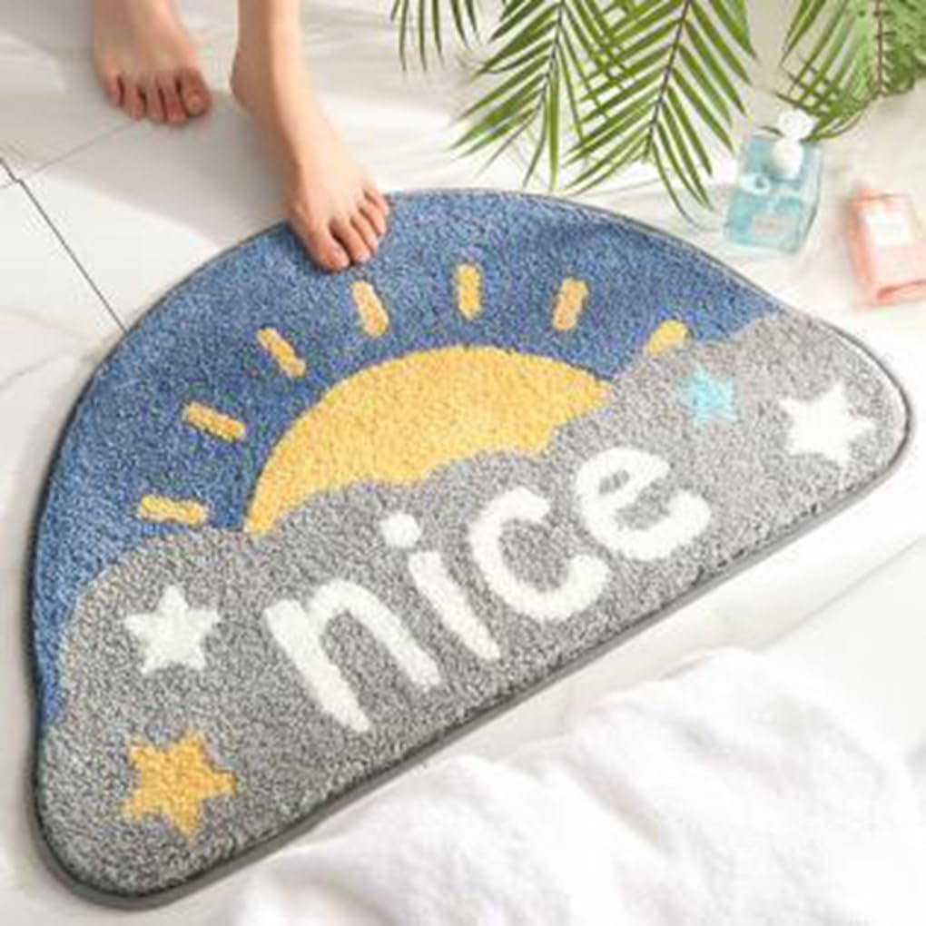 バスマット 50×80cm 吸水速乾 ふわふわ マイクロファイバー 滑り止め付き 抗菌防臭 厚手 洗濯機対応 乾きやすい お風呂マット 脱衣所 洗面所用 おしゃれ 北欧風 ORYSD97