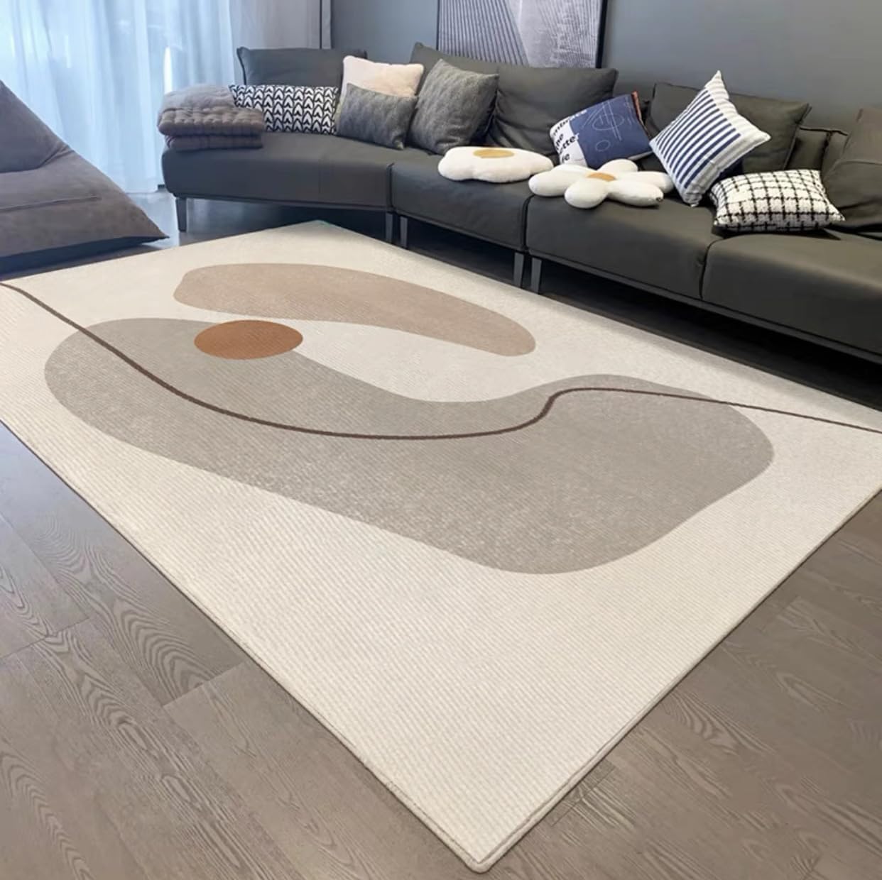 Frisence カーペット 120×160cm 洗える ラグ 滑り止め付き 防音・防寒・床暖房対応 ラグマット 折りたたみ コンパクト収納可能 おしゃれ ふわふわ 北欧風 リビング 寝室 子供部屋用 FRIDT65