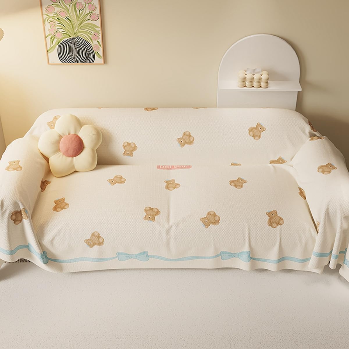 「Tuokus」ソファーカバー 2人掛け 3人掛け 肘付き 柔らかく 通気性 ふわふわ おしゃれ 汚れ防止 パッド クッション スリップ 洗える 防塵 オールシーズン使用可能 Sofajia57