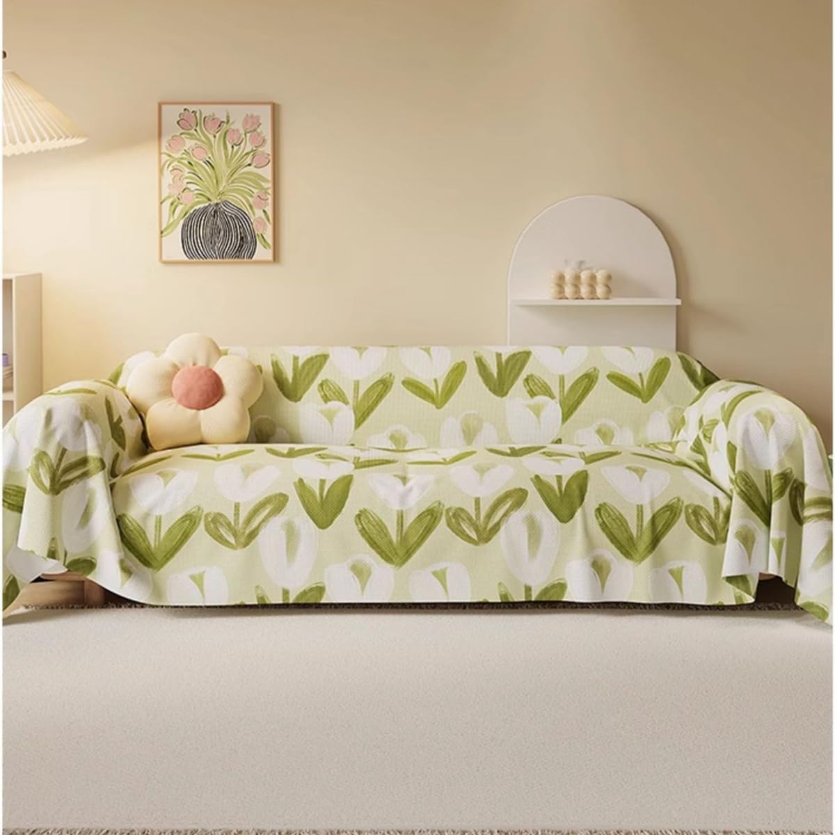 「Tuokus」ソファーカバー 3人掛け 肘付き 柔らかく 通気性 ふわふわ おしゃれ 汚れ防止 パッド クッション スリップ 洗える 防塵 オールシーズン使用可能 Sofajia55