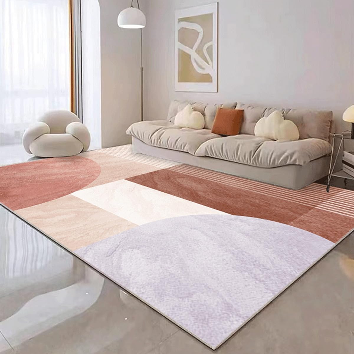 Frisence カーペット 120×160cm 洗える ラグ 滑り止め付き 防音・防寒・床暖房対応 ラグマット 折りたたみ コンパクト収納可能 おしゃれ ふわふわ 北欧風 リビング 寝室 子供部屋用 FRIDT67
