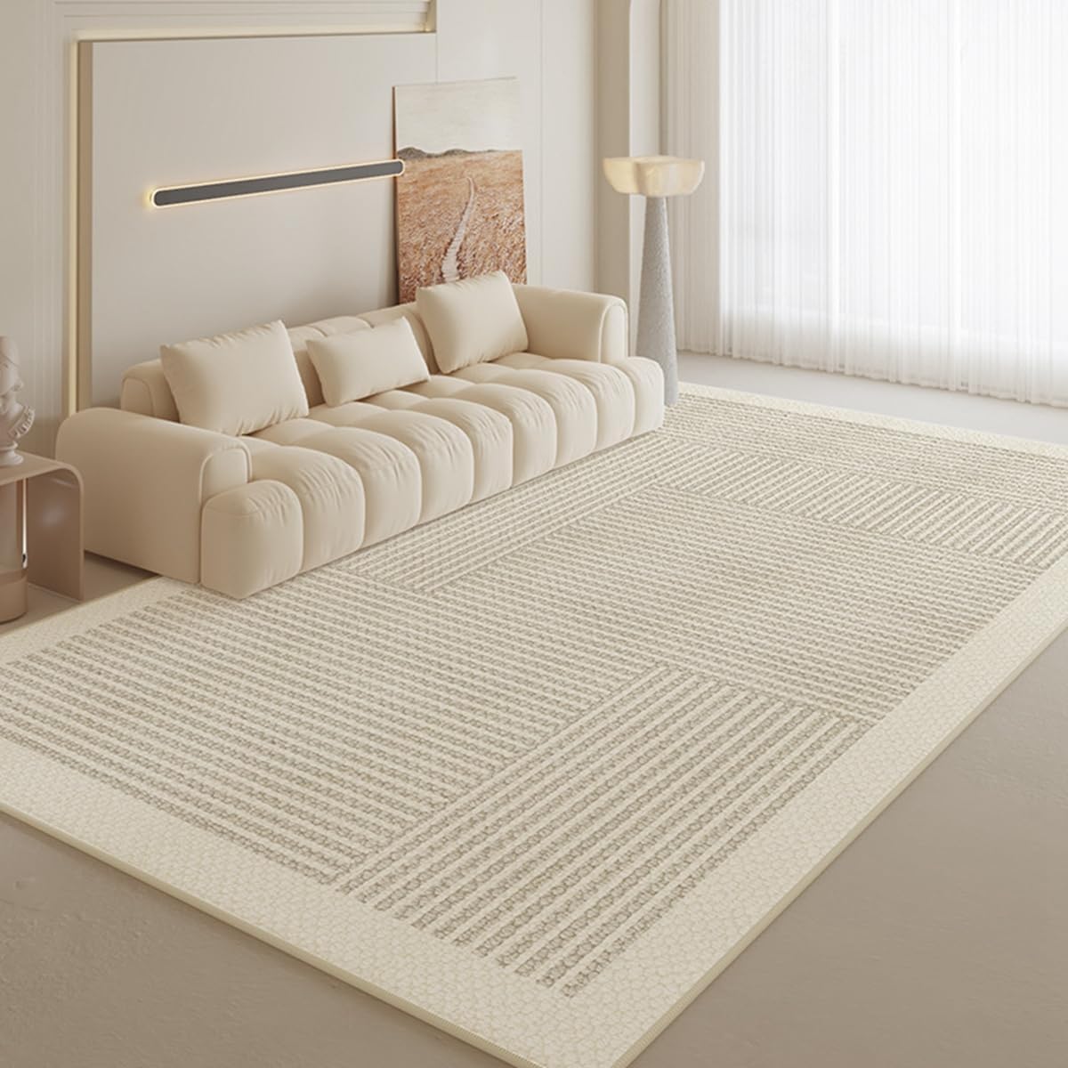 Frisence カーペット ラグマット 絨毯 厚手 防寒 床暖房対応 滑り止め付き 洗える 低ホコリ 防ダニ インテリア ホットカーペット対応 お手入れ簡単 耐久性 耐摩耗性 防音機能 FRIDT16