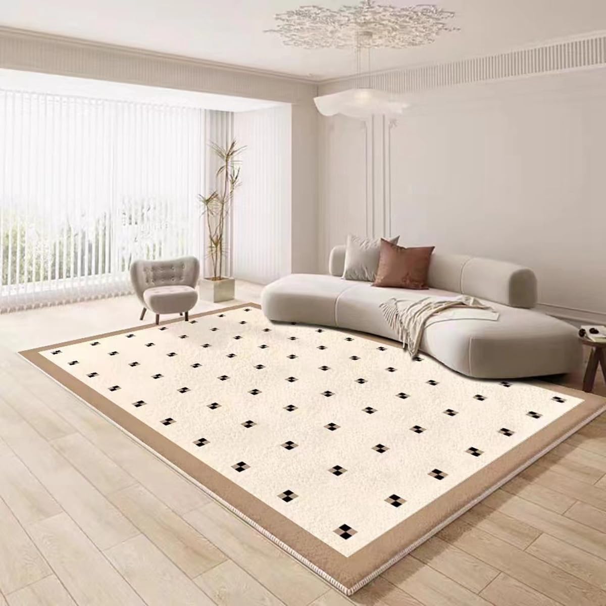 Frisence カーペット ラグマット 絨毯 厚手 防寒 床暖房対応 滑り止め付き 洗える 低ホコリ 防ダニ インテリア ホットカーペット対応 お手入れ簡単 耐久性 耐摩耗性 防音機能 FRIDT18