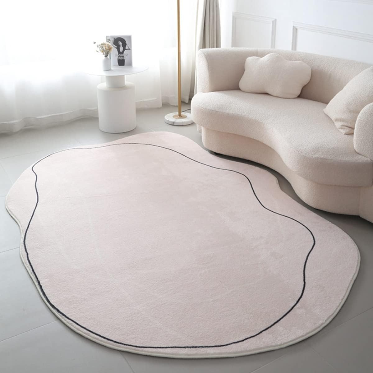 「Tuokus」カーペット イミテーションカシミア ラグ クラシック 不規則な形 じゅうたん 洗える 絨毯 ラグマット 3畳4畳5畳6畳 防ダニ センターカーペット かわいい 抗菌 消臭 シャギーラグ 滑り止め付き ふわふわ サラサラ 長方形 夏秋冬