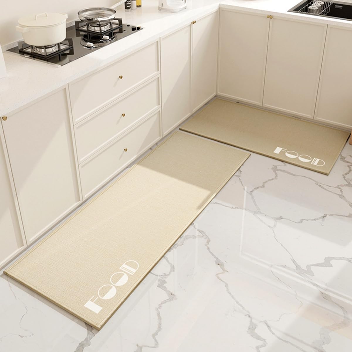 「Tuokus」キッチンマット 玄関マット カーペット ラグマット 廊下マット 台所マット 洗える 滑り止め付き 厚手防音 掃除易い 抗菌防臭 吸水 厚手 長方形 水や油の吸収が良い 防汚 45*70cm TCFJ10