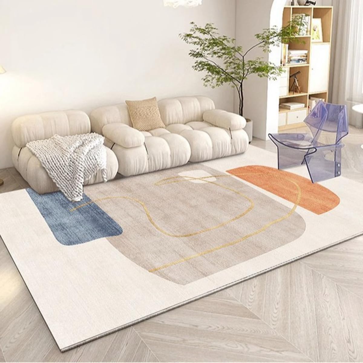 Frisence カーペット ラグマット 絨毯 厚手 防寒 床暖房対応 滑り止め付き 洗える 低ホコリ 防ダニ インテリア ホットカーペット対応 お手入れ簡単 耐久性 耐摩耗性 防音機能 FRIDT39