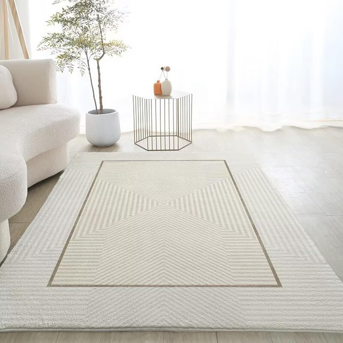 Frisence カーペット 120×160cm 洗える ラグ 滑り止め付き 防音・防寒・床暖房対応 ラグマット 折りたたみ コンパクト収納可能 おしゃれ ふわふわ 北欧風 リビング 寝室 子供部屋用 FRIDT73