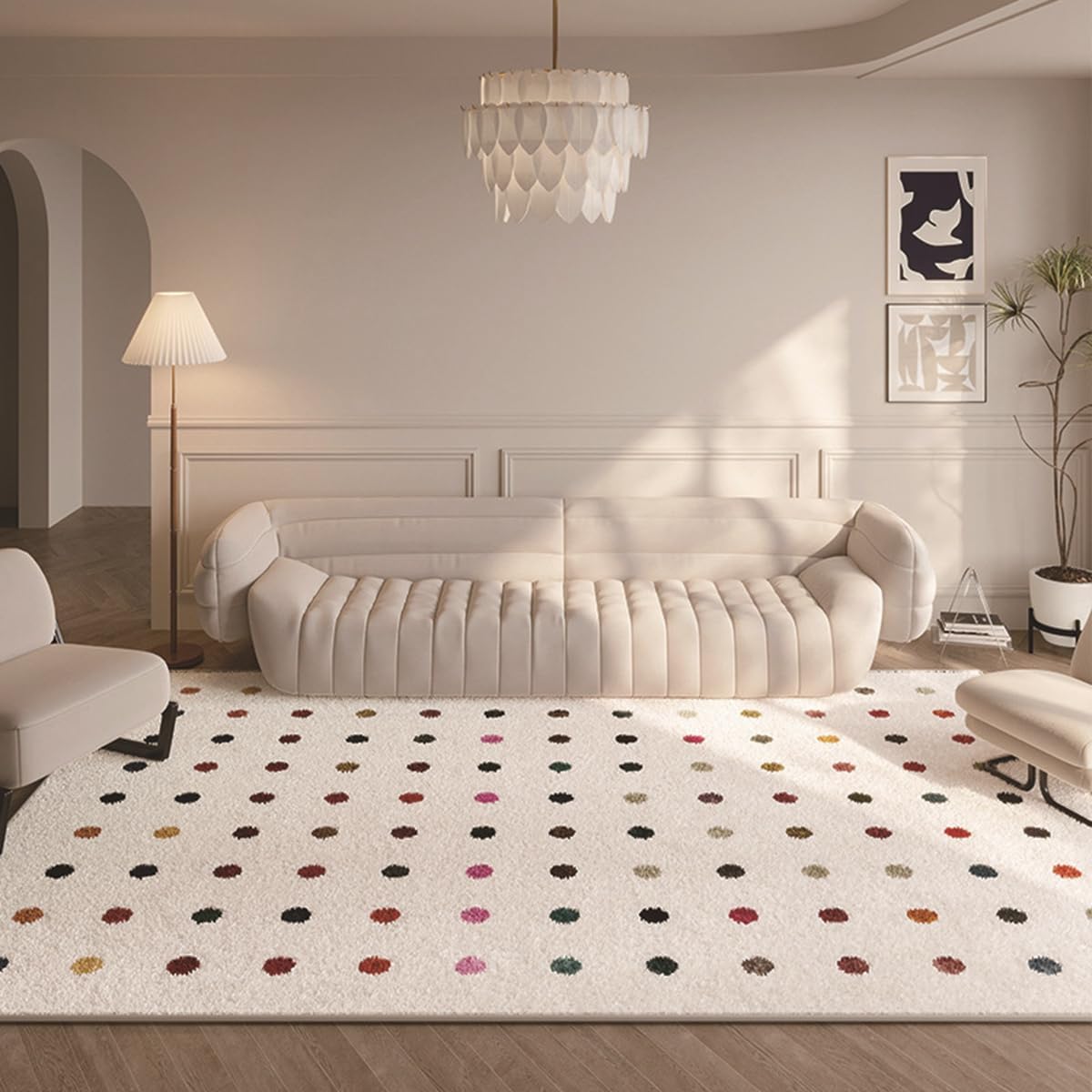 Frisence カーペット ラグマット 絨毯 厚手 防寒 床暖房対応 滑り止め付き 洗える 低ホコリ 防ダニ インテリア ホットカーペット対応 お手入れ簡単 耐久性 耐摩耗性 防音機能 FRIDT10