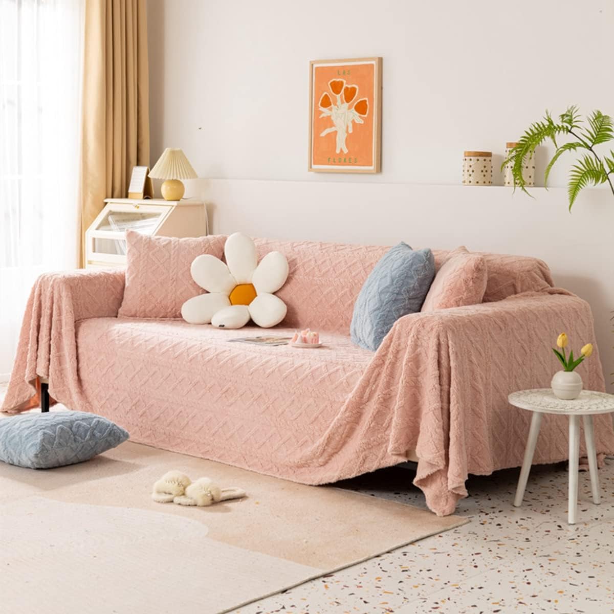 「Tuokus」ソファーカバー 2人掛け 3人掛け 肘付き 柔らかく ふわふわ ソファパッド クッション ソファー スリップ 洗える 防塵 冬用