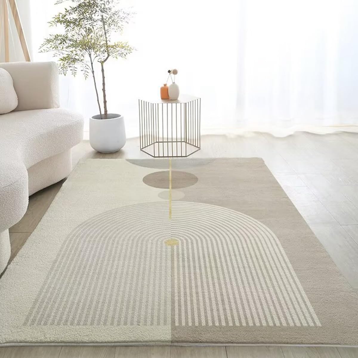 Frisence カーペット 120×160cm 洗える ラグ 滑り止め付き 防音・防寒・床暖房対応 ラグマット 折りたたみ コンパクト収納可能 おしゃれ ふわふわ 北欧風 リビング 寝室 子供部屋用 FRIDT73