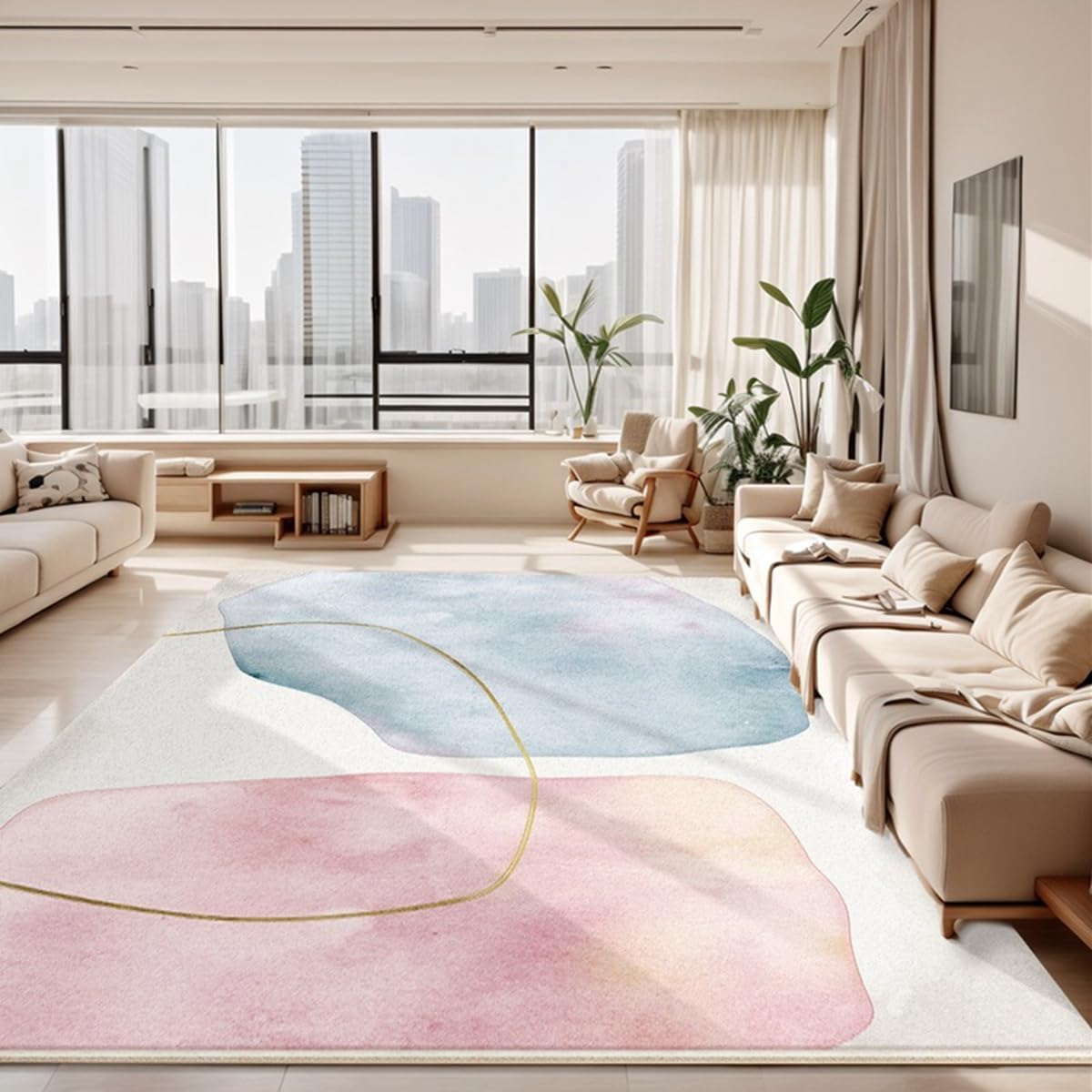 Frisence カーペット 120×160cm 洗える ラグ 滑り止め付き 防音・防寒・床暖房対応 ラグマット 折りたたみ コンパクト収納可能 おしゃれ ふわふわ 北欧風 リビング 寝室 子供部屋用 FRIDT71B