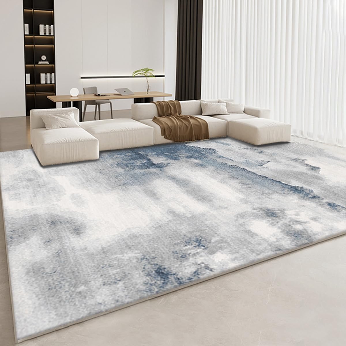 「ORRMALL」カーペット ラグマット ラグ 滑り止め付き センターカーペット 模造カシミヤ 3畳4畳5畳6畳 厚み 長方形 絨毯 抗菌防臭 防ダニ 床暖房対応 シャギーラグ 絨毯 滑り止め付き ふわふわ サラサラ 長方形 カラフルパターン ORFYR130