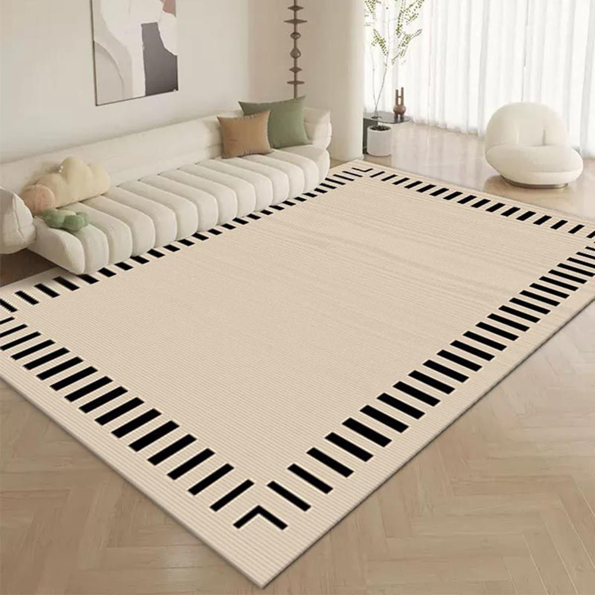 Tuokus カーペット 120×160cm 洗える ラグ 滑り止め付き 防音・防寒・床暖房対応 ラグマット 折りたたみ コンパクト収納可能 おしゃれ ふわふわ 北欧風 リビング 寝室 子供部屋用 FRIDT79