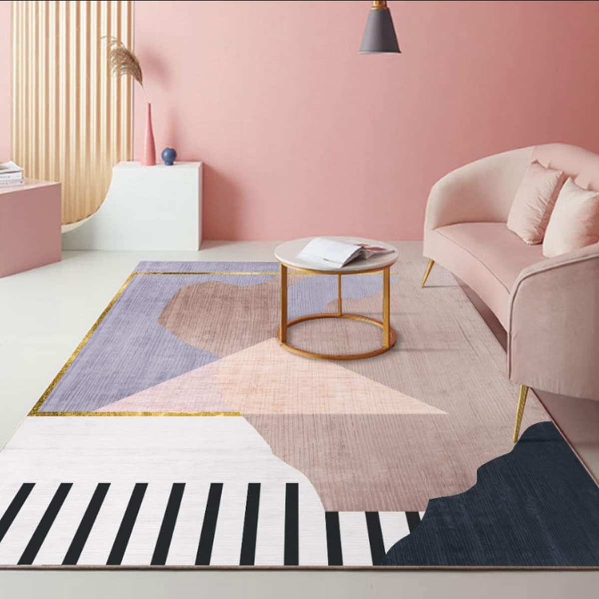 Frisence カーペット ラグマット 絨毯 厚手 防寒 床暖房対応 滑り止め付き 洗える 低ホコリ 防ダニ インテリア ホットカーペット対応 お手入れ簡単 耐久性 耐摩耗性 防音機能 FRIDT49