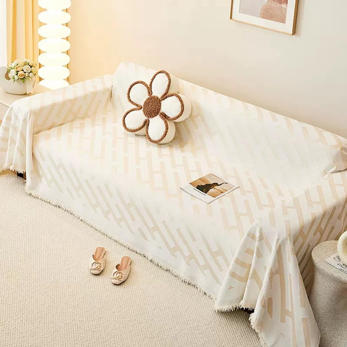 「Tuokus」ソファーカバー 2人掛け 3人掛け 肘付き 柔らかく ふわふわ ソファパッド クッション ソファー スリップ 洗える 防塵 冬用 TSFJ-31