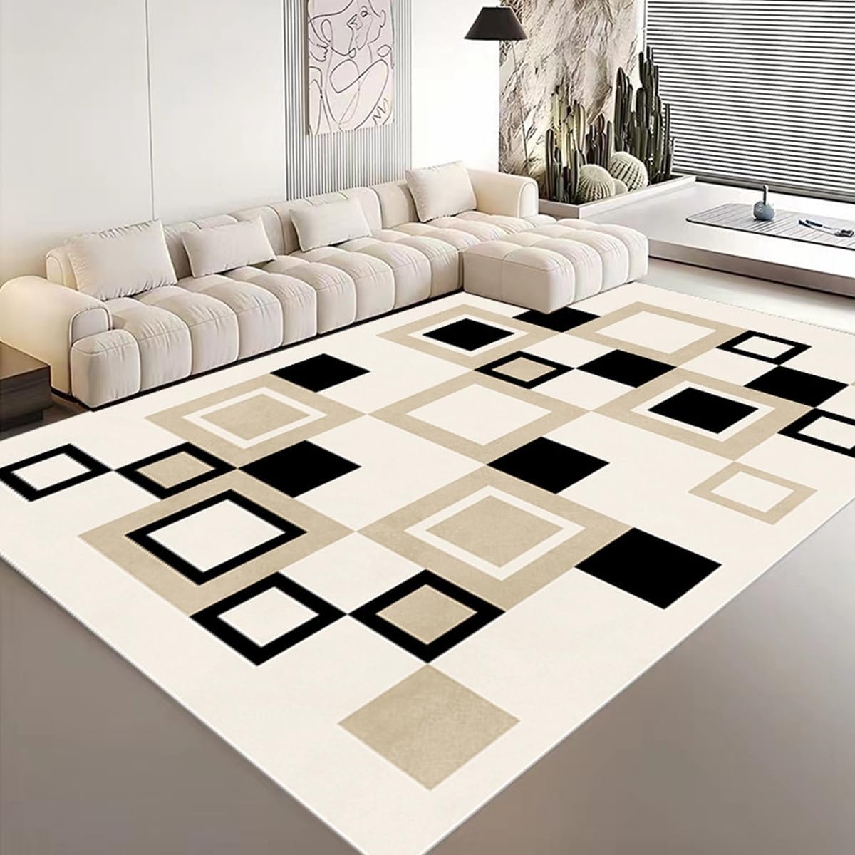 Frisence カーペット ラグマット 絨毯 厚手 防寒 床暖房対応 滑り止め付き 洗える 低ホコリ 防ダニ インテリア ホットカーペット対応 お手入れ簡単 耐久性 耐摩耗性 防音機能 FRIDT31