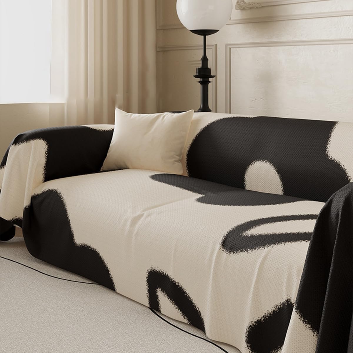 「Tuokus」ソファーカバー 2人掛け 3人掛け 肘付き 柔らかく 通気性 ふわふわ おしゃれ 汚れ防止 パッド クッション スリップ 洗える 防塵 オールシーズン使用可能 Sofajia56