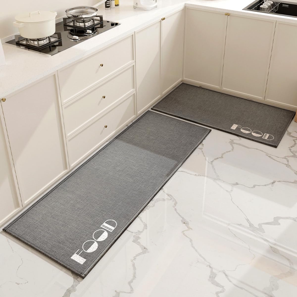 「Tuokus」キッチンマット 玄関マット カーペット ラグマット 廊下マット 台所マット 洗える 滑り止め付き 厚手防音 掃除易い 抗菌防臭 吸水 厚手 長方形 水や油の吸収が良い 防汚 45*70cm TCFJ10