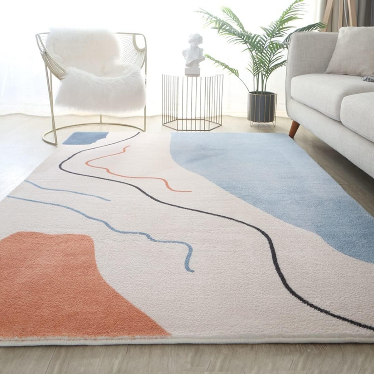 「ORRMALL」カーペット ラグマット 模造カシミヤ シャギーラグ センターカーペット 厚い 滑り止め付き 3畳4畳5畳6畳 長方形 OFY04 絨毯 抗菌防臭 防ダニ 床暖房対応 絨毯 滑り止め付き ふわふわ サラサラ 長方形 OFY04 (120*160cm約1畳)