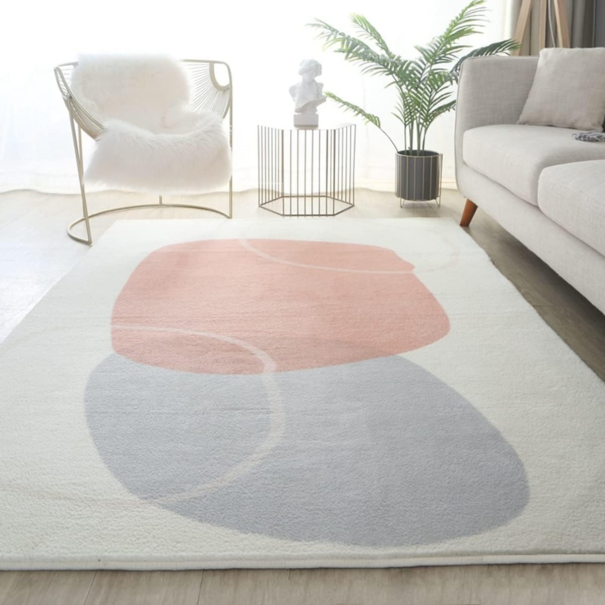 「ORRMALL」カーペット ラグマット 模造カシミヤ シャギーラグ センターカーペット 厚い 滑り止め付き 3畳4畳5畳6畳 長方形 OFY04 絨毯 抗菌防臭 防ダニ 床暖房対応 絨毯 滑り止め付き ふわふわ サラサラ 長方形 OFY04 (120*160cm約1畳)