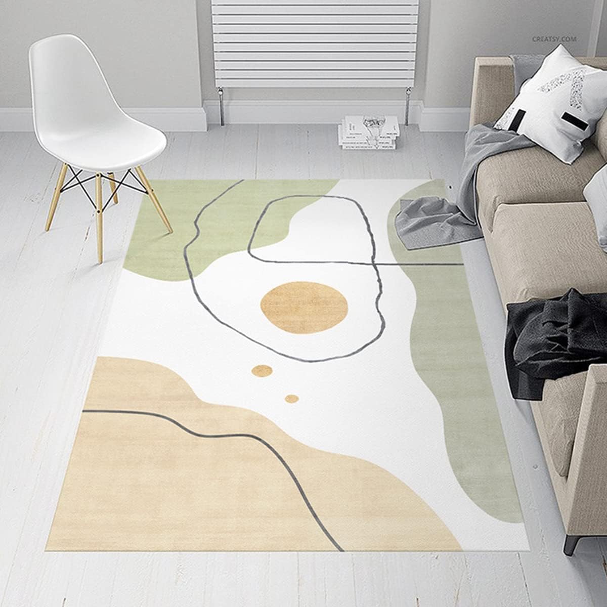 Frisence カーペット ラグマット 絨毯 厚手 防寒 床暖房対応 滑り止め付き 洗える 低ホコリ 防ダニ インテリア ホットカーペット対応 お手入れ簡単 耐久性 耐摩耗性 防音機能 FRIDT45