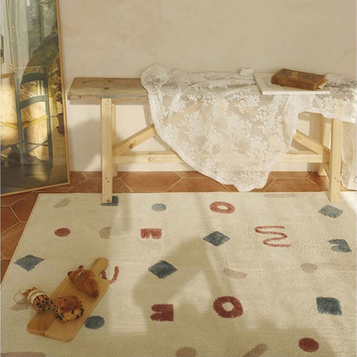 カーペット ラグマット ラグ 滑り止め付き センターカーペット 模造カシミヤ 3畳4畳5畳6畳 厚み 長方形 絨毯 抗菌防臭 防ダニ 床暖房対応 シャギーラグ 絨毯 滑り止め付き ふわふわ サラサラ 長方形 カラフルパターン FY-19(200*300cm約3.7畳)